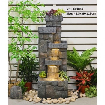 44.49 Inches Outdoor Garden Decor Floor-Standing Water Fountain