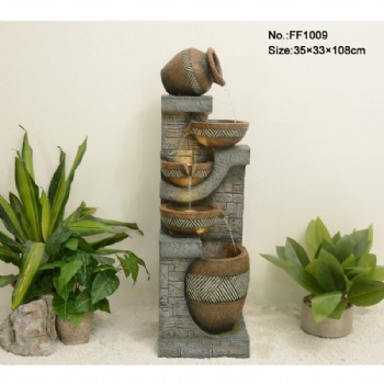 Modern Floor-Standing Cascading Water Feature Indoor Water Fountain