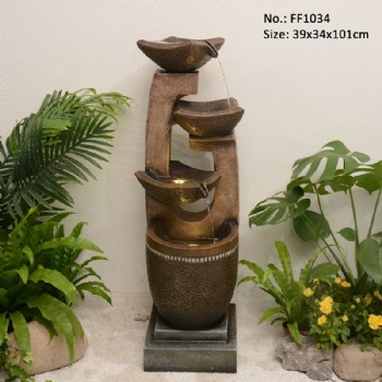 3 Tiered Resin Decorative Water Fountain Outdoor Garden Water Fountain