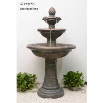 High Quality 61 Inch Tall Brown Fountain Artificial Polyresin Garden Waterfall Fountain for Sale