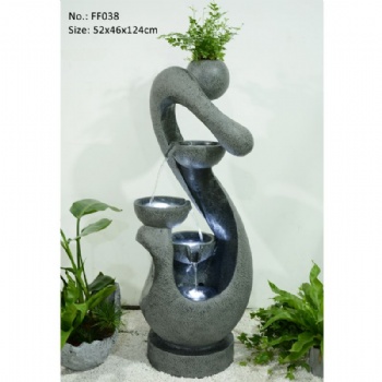 Green Plants Small Waterfall Water Fountains Outdoor Garden with pump