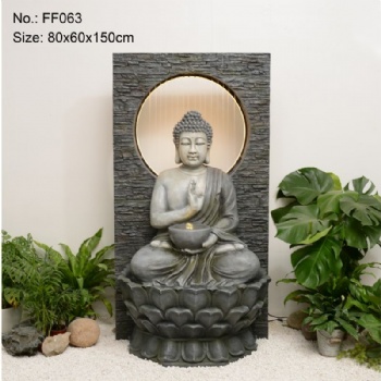 Outdoor Big Fountain Buddha Shape Waterfall Resin Water Fountain Outdoor Fountain