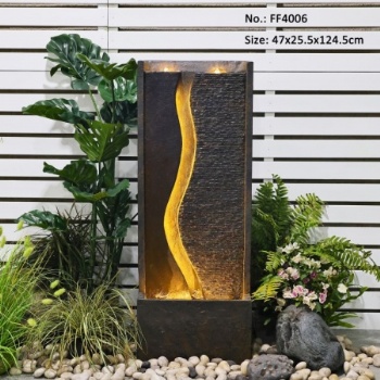 Freestanding Outdoor Water Feature Fountain with Faux Rust
