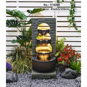 3-Tiered Indoor Outdoor Water Fountain LED Lights Cascading Waterfall