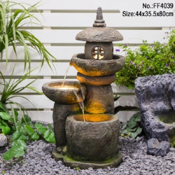 Three - tiered Cascading Water Fountain, Small Indoor Rockery Home Decoration