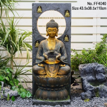 Home Decor Indoor Outdoor Wall Garden Decor Buddha Statue Waterfall