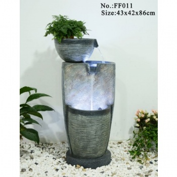 Garden Solar Water Fountain Outdoor Garden Modern Fountain Indoor with LED Lights