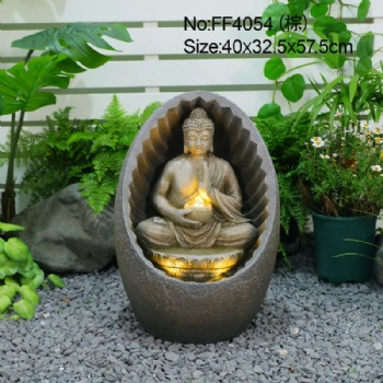 Zen Ornaments Indoor Buddha Water Fountain Buddha Meditation Waterfall