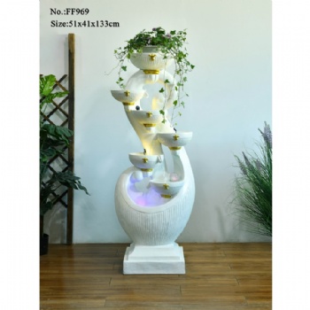 White Color Interior Decorative Waterfall Water Fountain With Ball
