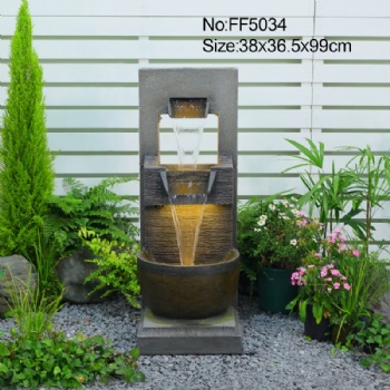 Standing Water Fall Fountains Indoor Cascading Bowl Water Feature