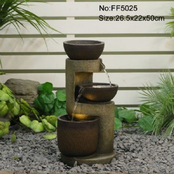 Three-Tiered Cascading Water Fountain for Indoor Home Decoration