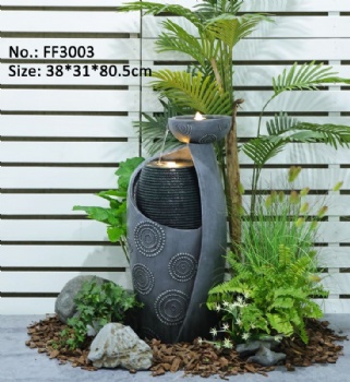 Garden Solar Water Fountain Outdoor Garden Modern Fountain Indoor with LED Lights